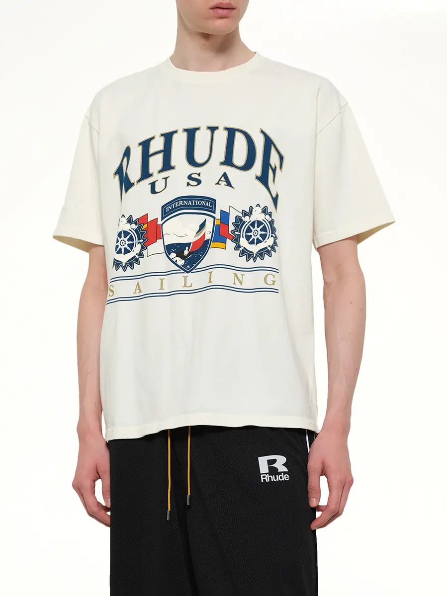 Rhude Usa Sailing Icon T-shirt in Vintage White | Thumbnail 6 Rhude Usa Sailing Icon T-shirt in Vintage White | Thumbnail 6
