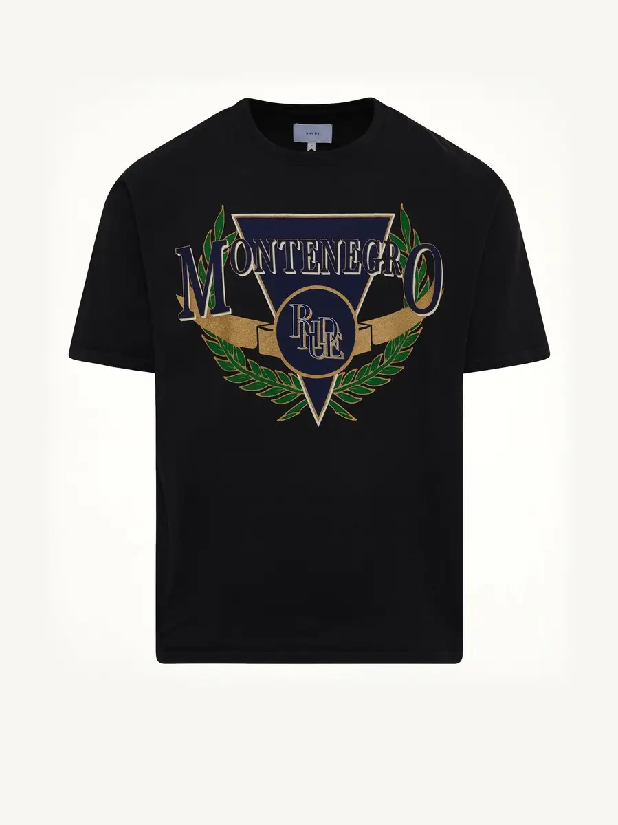 Rhude Montenegro Regatta T-shirt in Vintage Black | Thumbnail 2 Rhude Montenegro Regatta T-shirt in Vintage Black | Thumbnail 2