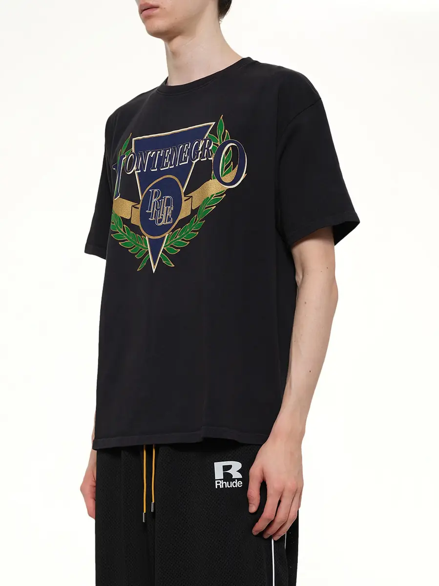 Rhude Montenegro Regatta T-shirt in Vintage Black | Thumbnail 3 Rhude Montenegro Regatta T-shirt in Vintage Black | Thumbnail 3