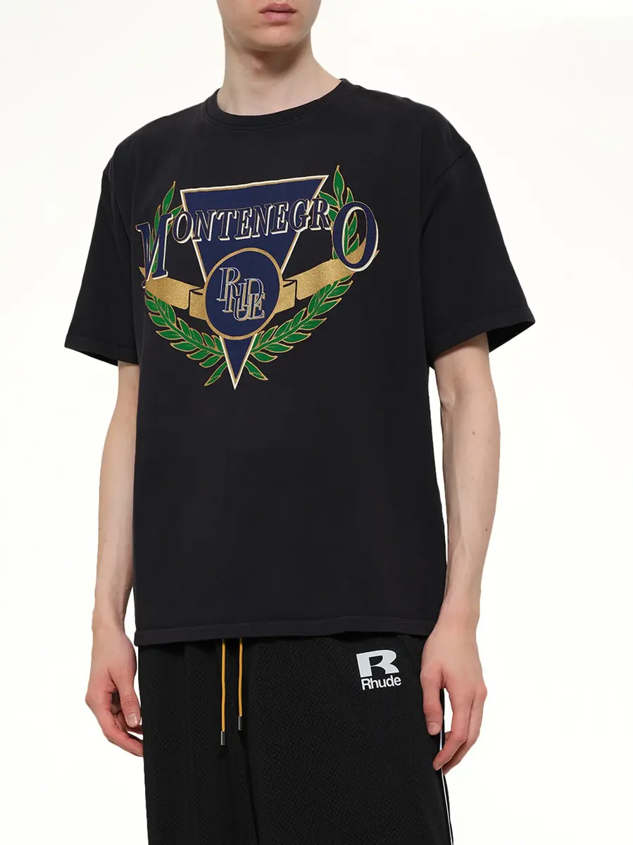 Rhude Montenegro Regatta T-shirt in Vintage Black | Thumbnail 6 Rhude Montenegro Regatta T-shirt in Vintage Black | Thumbnail 6