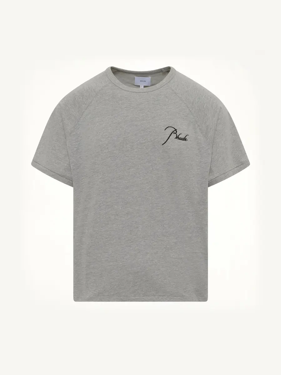 Rhude Classique Raglan T-shirt in Heather Grey/black | Thumbnail 2 Rhude Classique Raglan T-shirt in Heather Grey/black | Thumbnail 2
