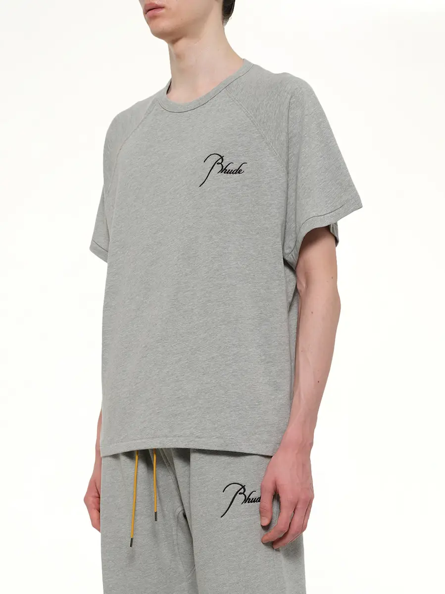 Rhude Classique Raglan T-shirt in Heather Grey/black | Thumbnail 3 Rhude Classique Raglan T-shirt in Heather Grey/black | Thumbnail 3