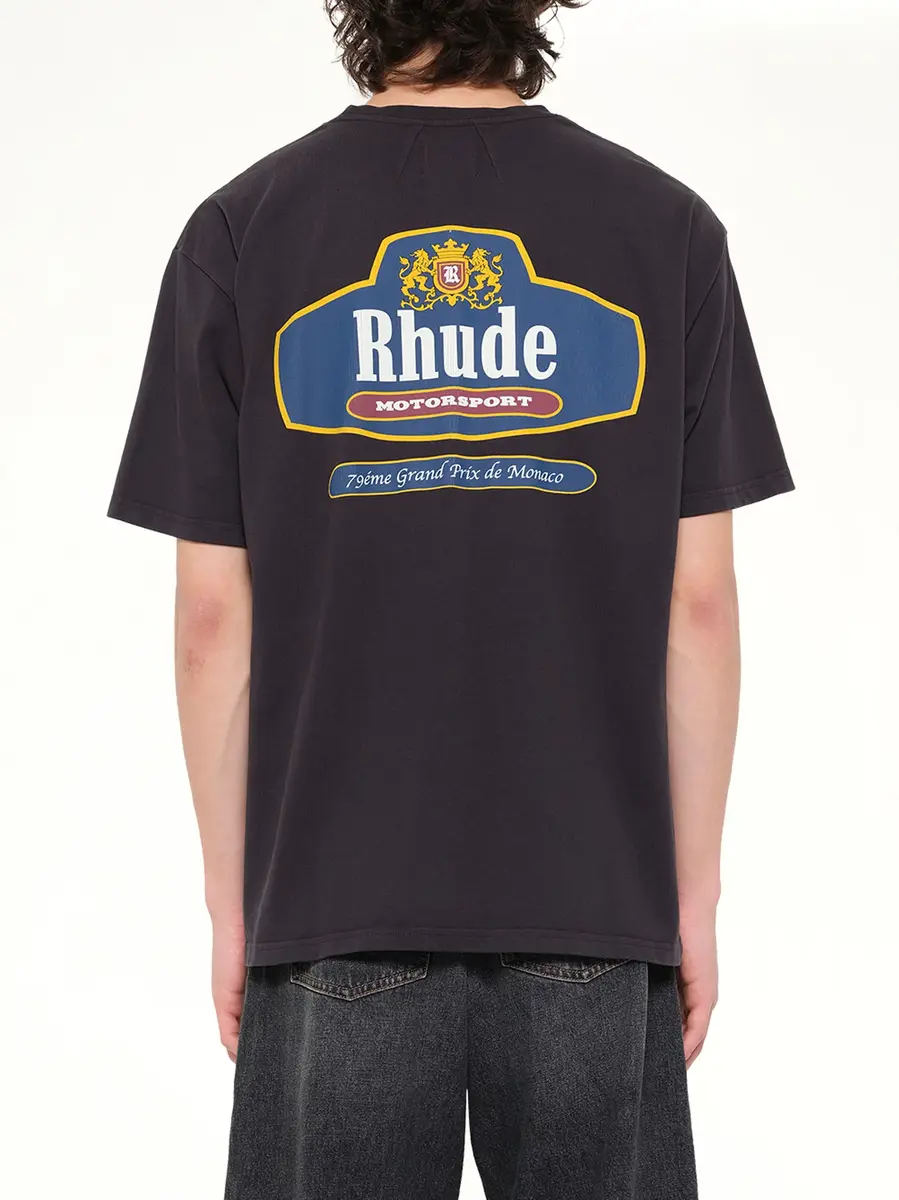Rhude Rhude Racing Crest T-shirt in Vintage Black | Thumbnail 5 Rhude Rhude Racing Crest T-shirt in Vintage Black | Thumbnail 5