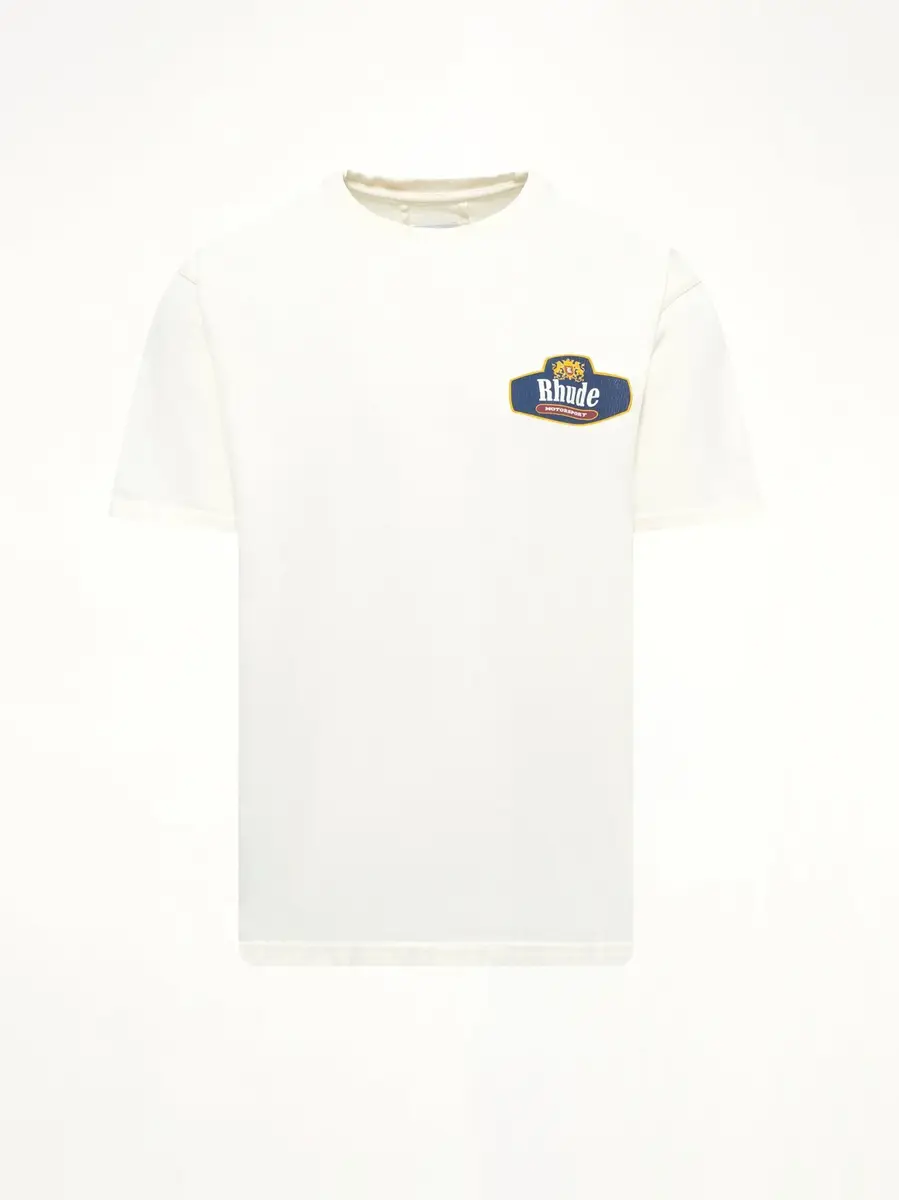Rhude Rhude Racing Crest T-shirt in Vintage White | Thumbnail 2 Rhude Rhude Racing Crest T-shirt in Vintage White | Thumbnail 2