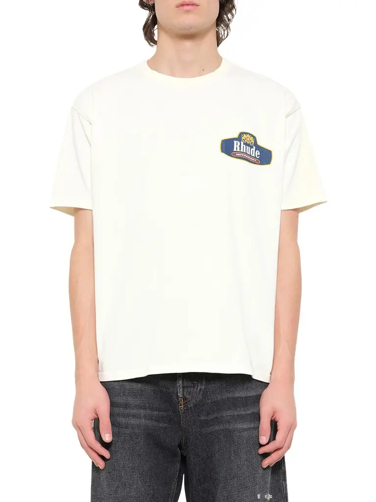 Rhude Rhude Racing Crest T-shirt in Vintage White