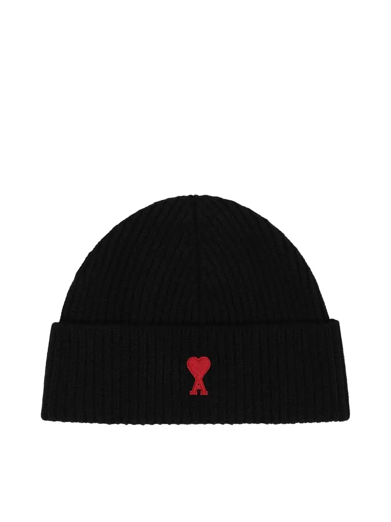 AMI PARIS Beanie With Contrasted Ami De Coeur