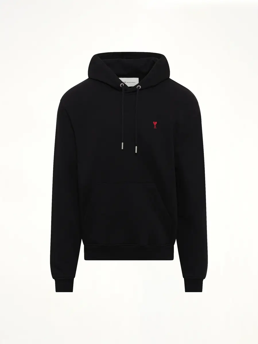 AMI PARIS Ami De Coeur Hoodie in Black/red | Thumbnail 2 AMI PARIS Ami De Coeur Hoodie in Black/red | Thumbnail 2
