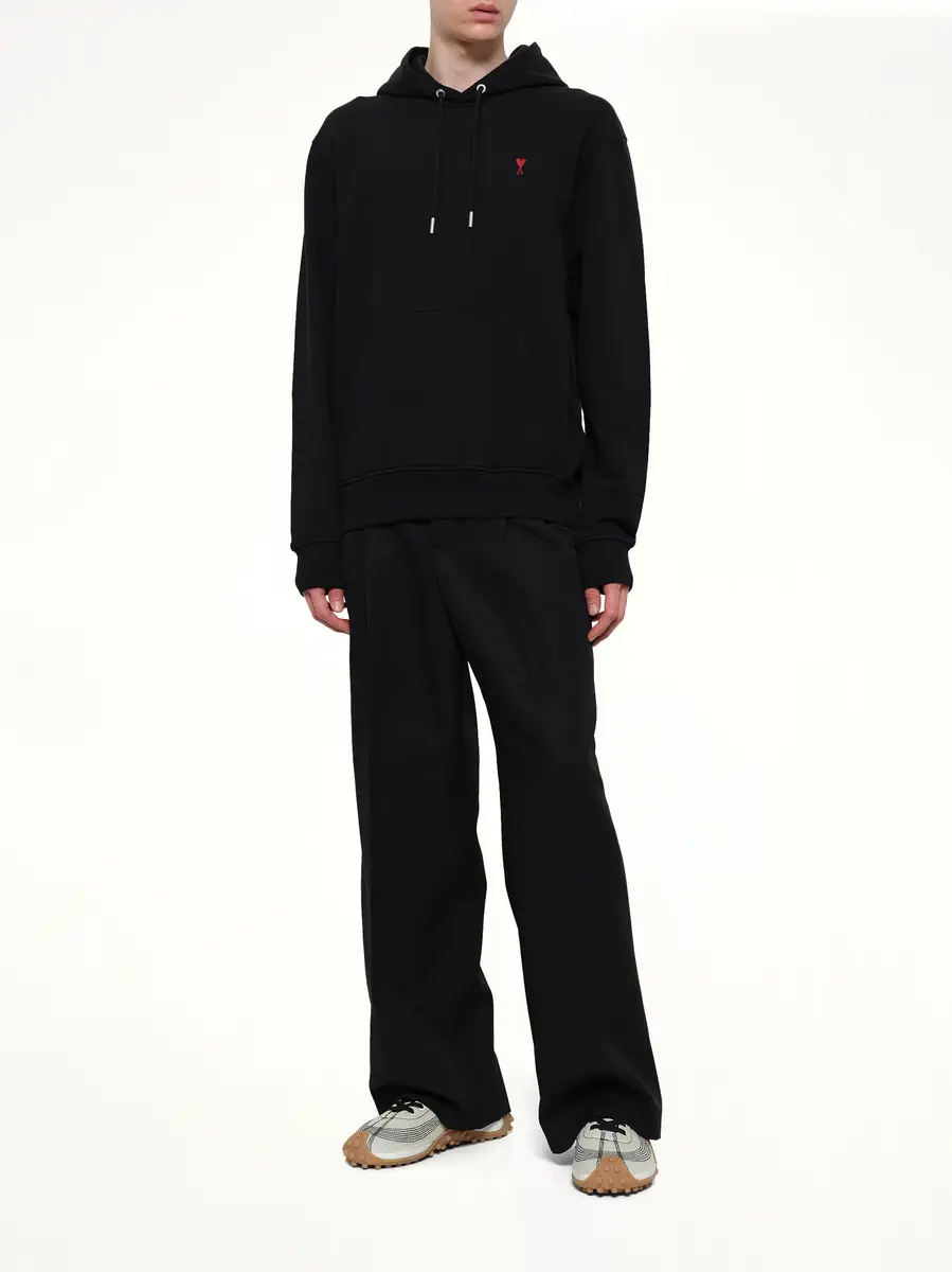 AMI PARIS Ami De Coeur Hoodie in Black/red | Thumbnail 4 AMI PARIS Ami De Coeur Hoodie in Black/red | Thumbnail 4