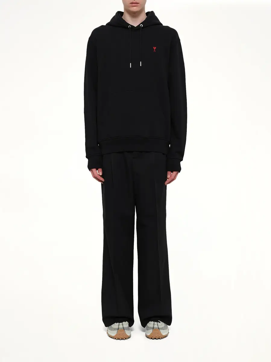 AMI PARIS Ami De Coeur Hoodie in Black/red | Thumbnail 7 AMI PARIS Ami De Coeur Hoodie in Black/red | Thumbnail 7