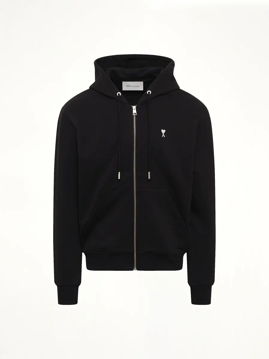 AMI PARIS Contrasted Ami De Coeur Zip Hoodie | Thumbnail 2 AMI PARIS Contrasted Ami De Coeur Zip Hoodie | Thumbnail 2