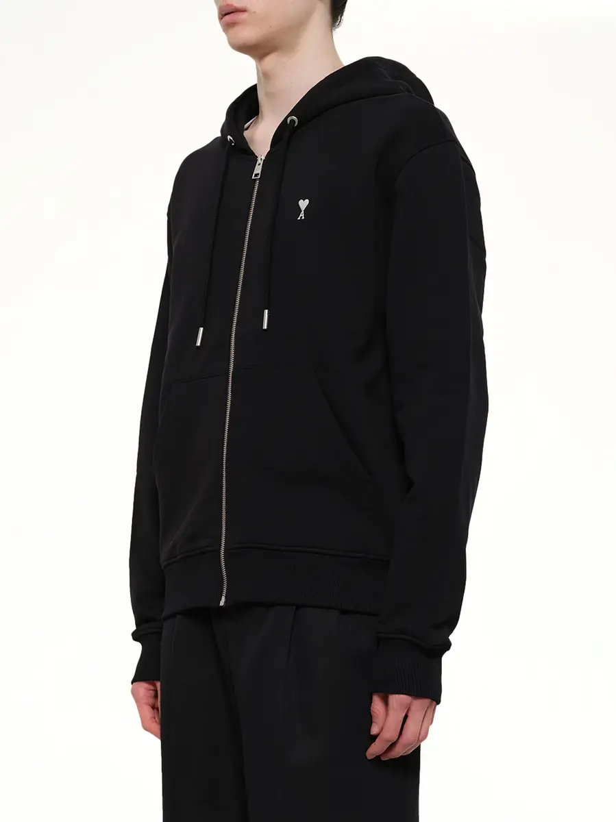 AMI PARIS Contrasted Ami De Coeur Zip Hoodie | Thumbnail 3 AMI PARIS Contrasted Ami De Coeur Zip Hoodie | Thumbnail 3