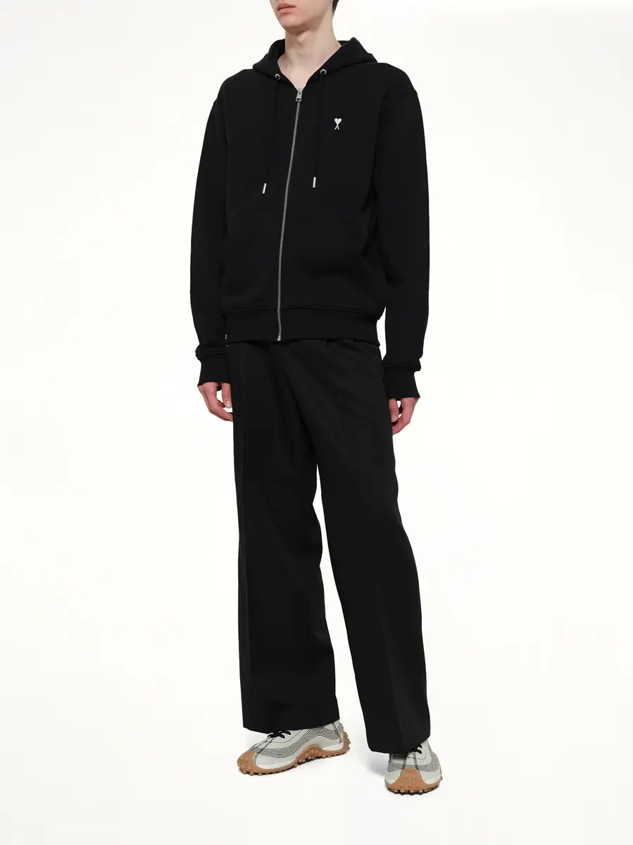 AMI PARIS Contrasted Ami De Coeur Zip Hoodie | Thumbnail 4 AMI PARIS Contrasted Ami De Coeur Zip Hoodie | Thumbnail 4