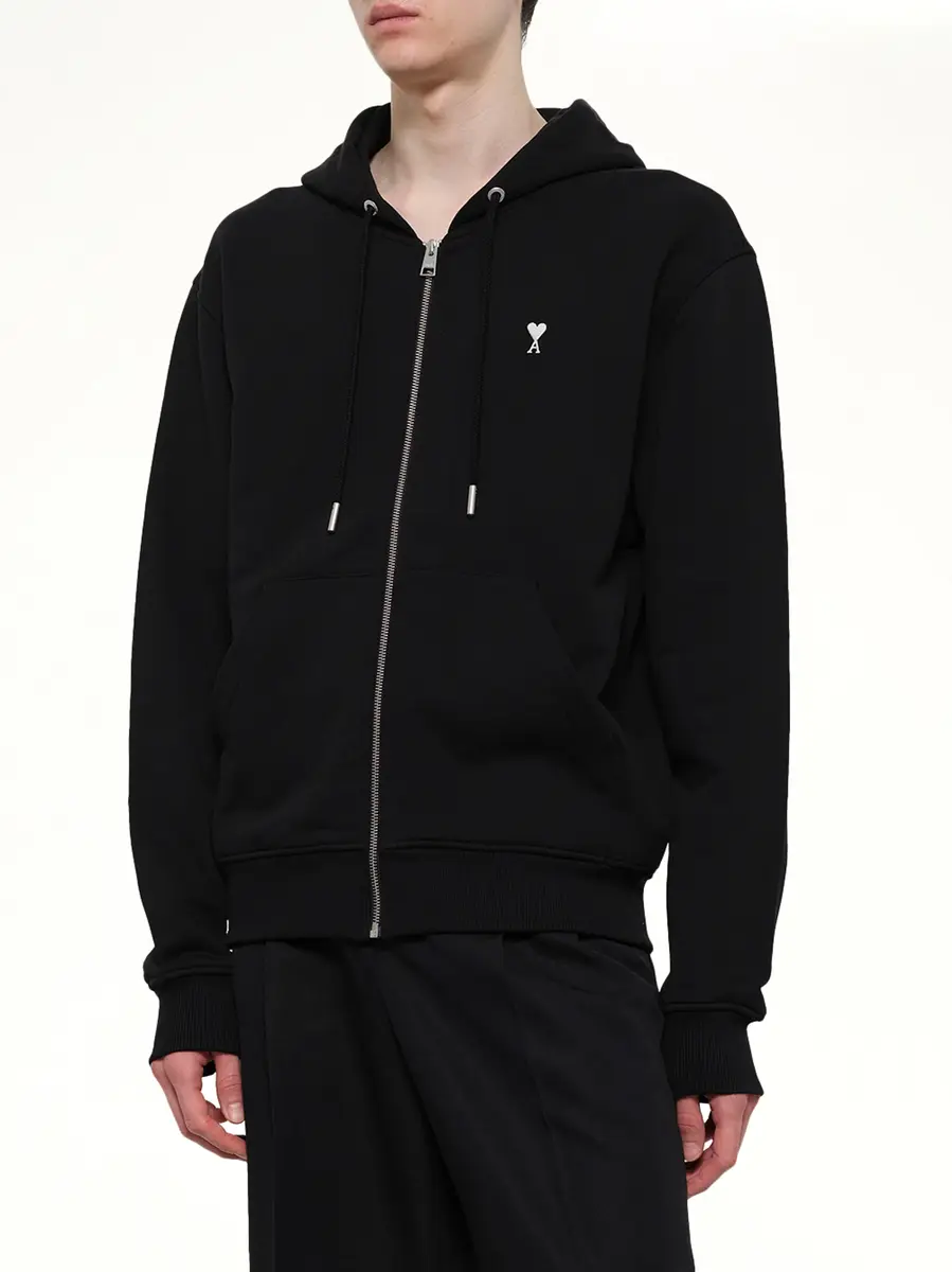 AMI PARIS Contrasted Ami De Coeur Zip Hoodie | Thumbnail 6 AMI PARIS Contrasted Ami De Coeur Zip Hoodie | Thumbnail 6
