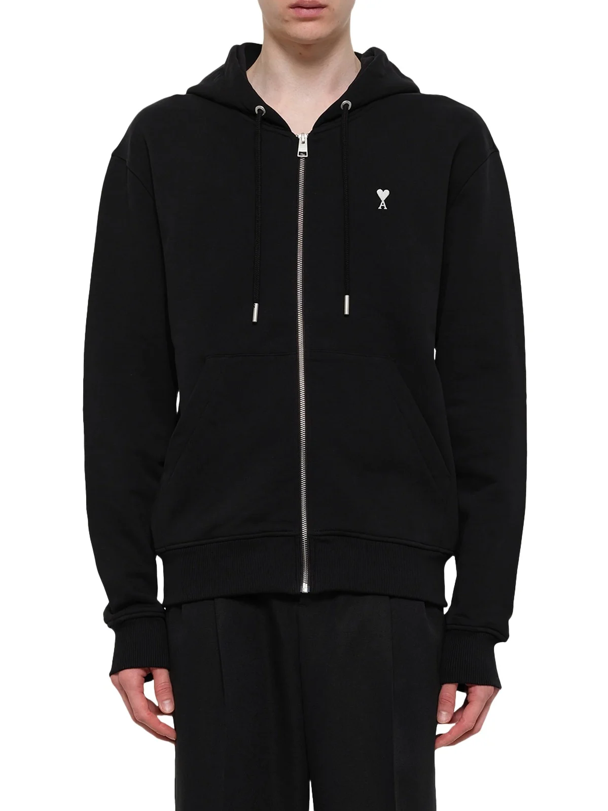 AMI PARIS Contrasted Ami De Coeur Zip Hoodie