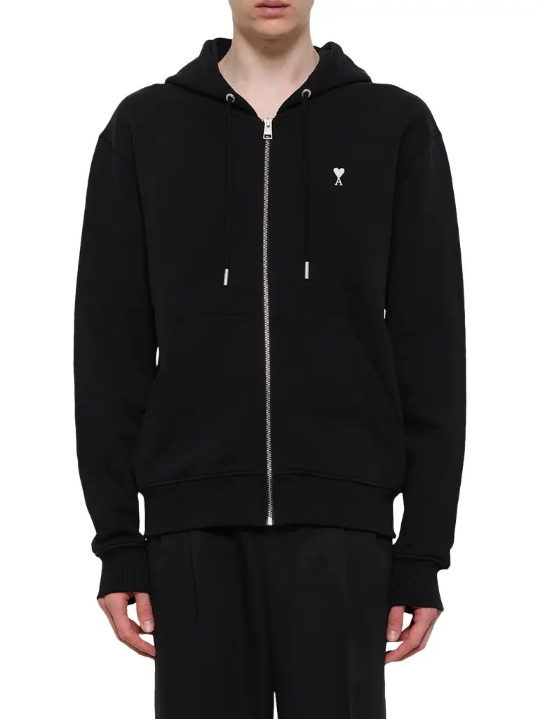 AMI PARIS Contrasted Ami De Coeur Zip Hoodie