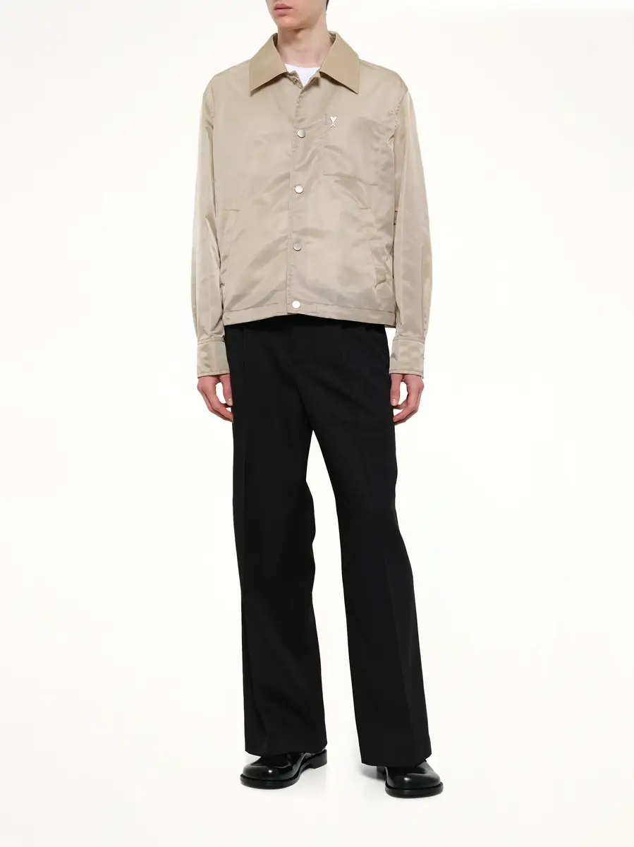 AMI PARIS Ami De Coeur Coach Jacket in Beige Taupe | Thumbnail 4 AMI PARIS Ami De Coeur Coach Jacket in Beige Taupe | Thumbnail 4