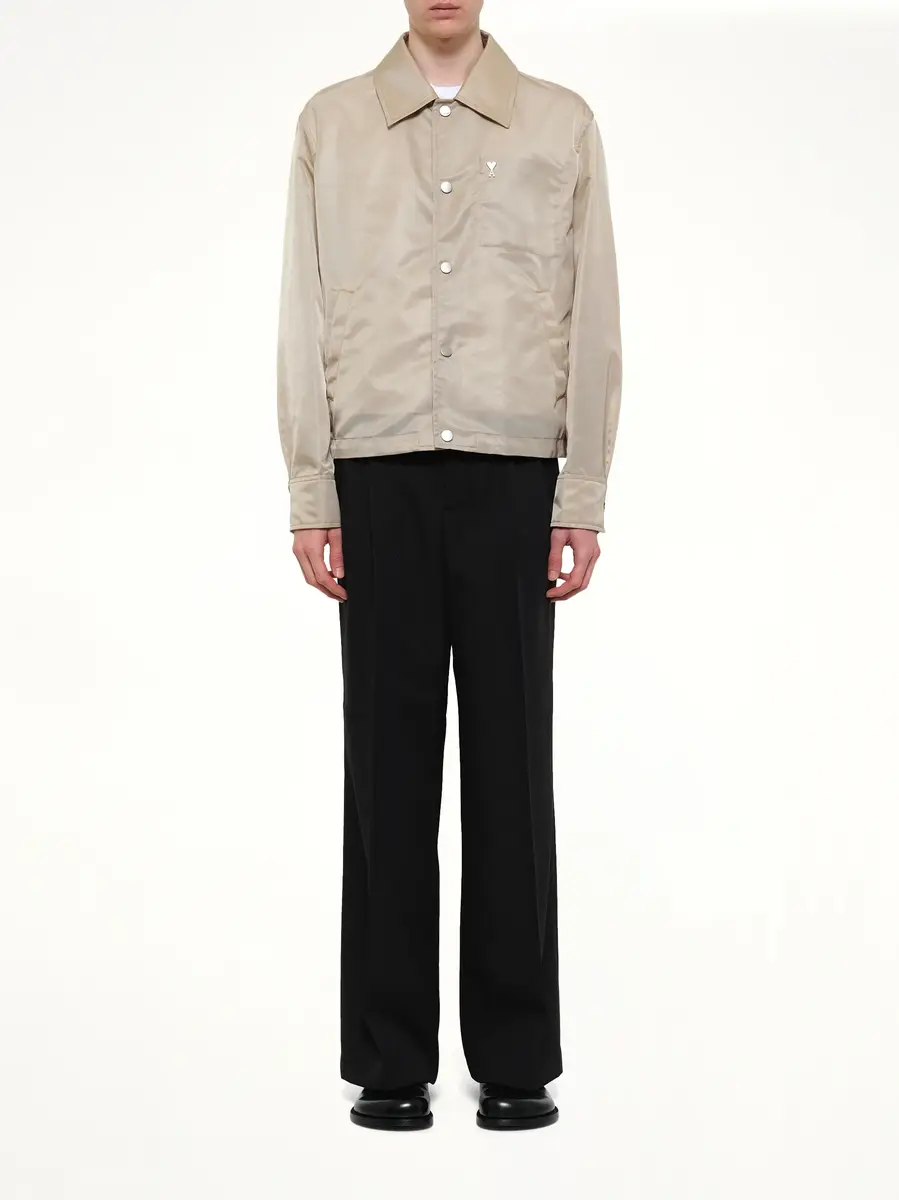 AMI PARIS Ami De Coeur Coach Jacket in Beige Taupe | Thumbnail 7 AMI PARIS Ami De Coeur Coach Jacket in Beige Taupe | Thumbnail 7