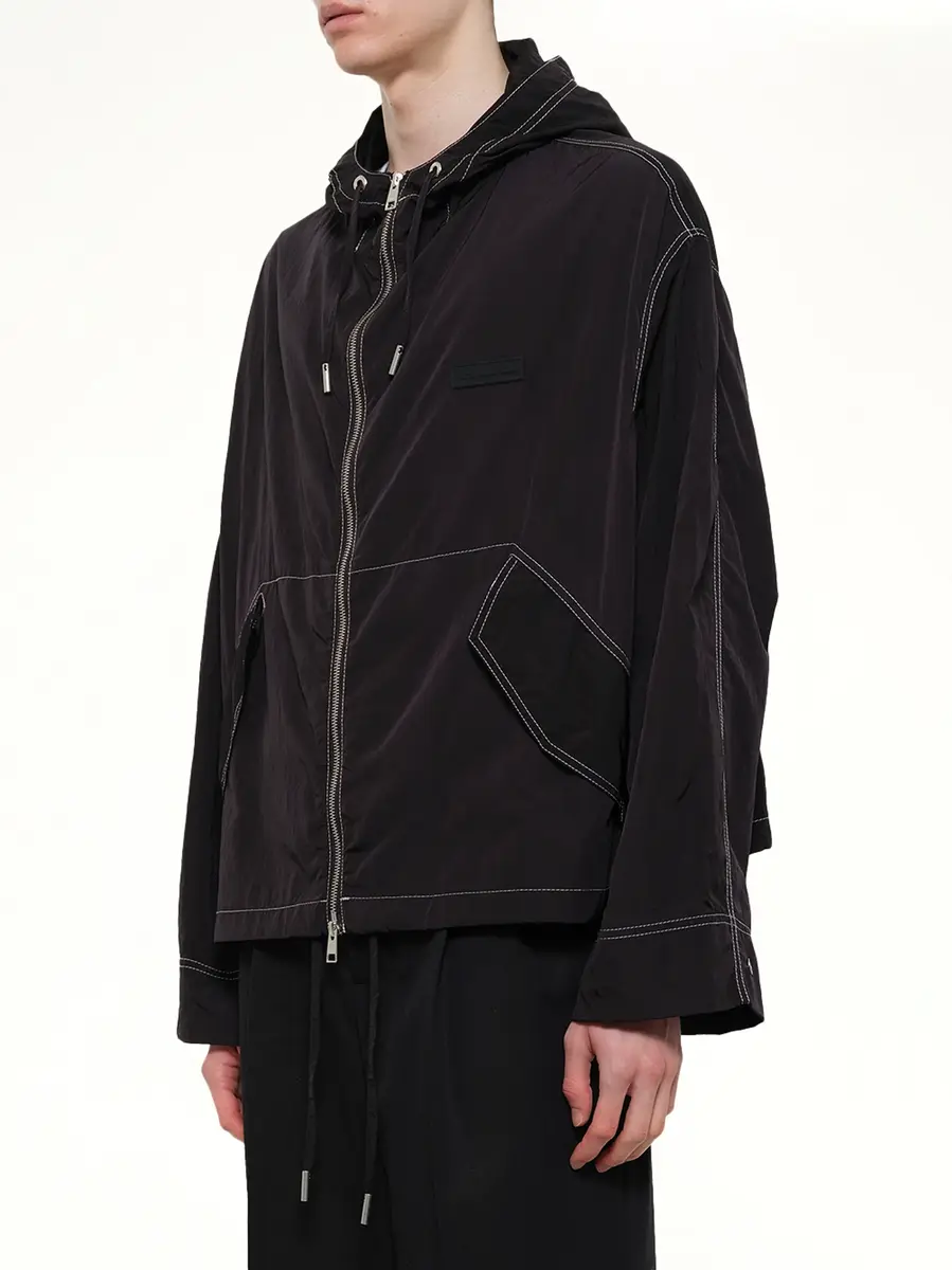AMI PARIS Crinkle Nylon Zipped Jacket | Thumbnail 3 AMI PARIS Crinkle Nylon Zipped Jacket | Thumbnail 3