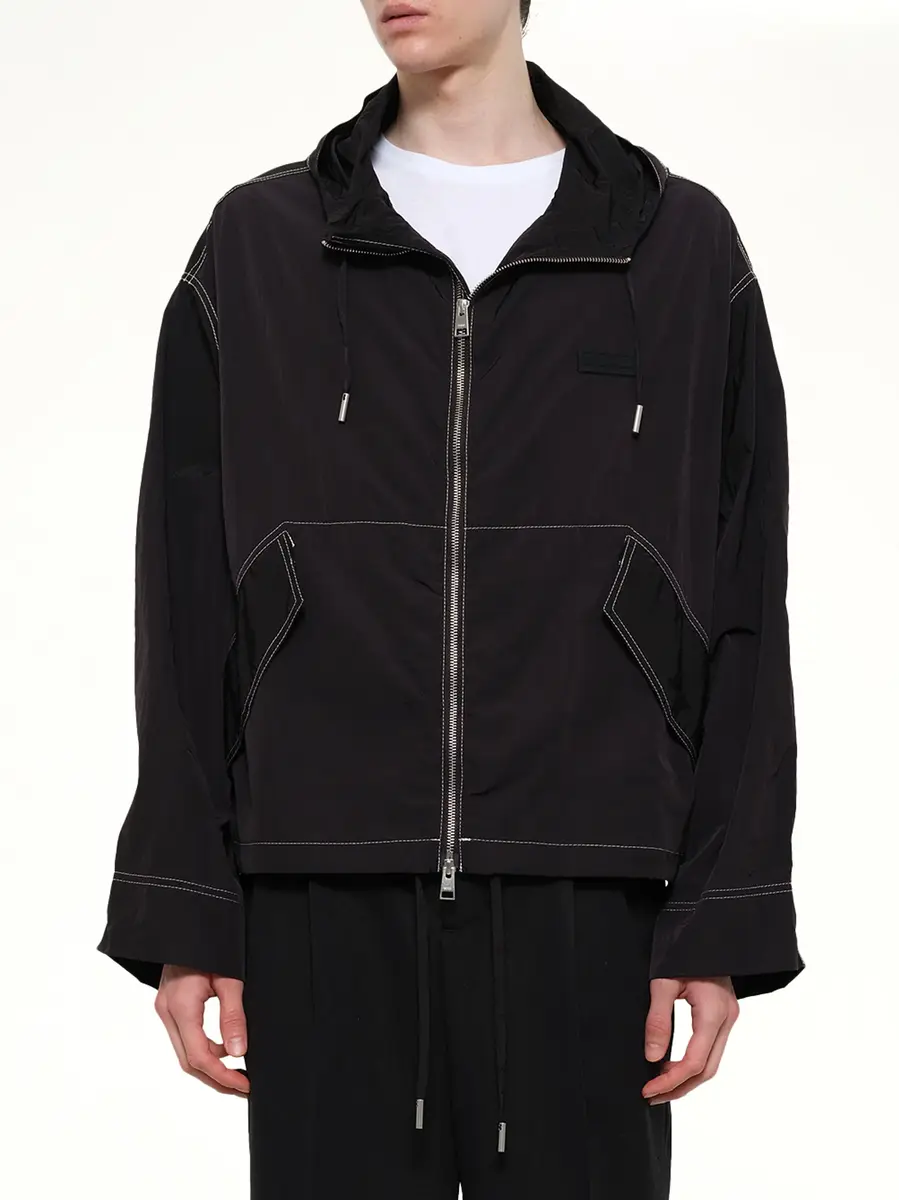 AMI PARIS Crinkle Nylon Zipped Jacket | Thumbnail 6 AMI PARIS Crinkle Nylon Zipped Jacket | Thumbnail 6