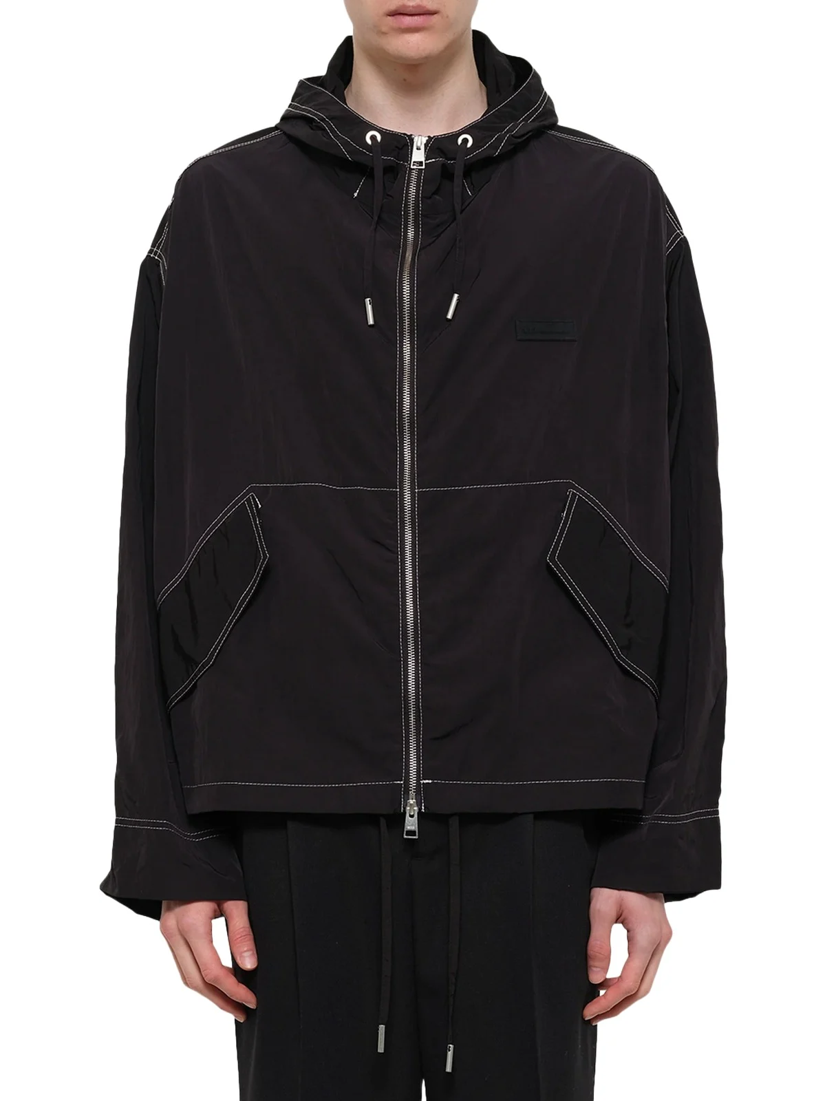AMI PARIS Crinkle Nylon Zipped Jacket