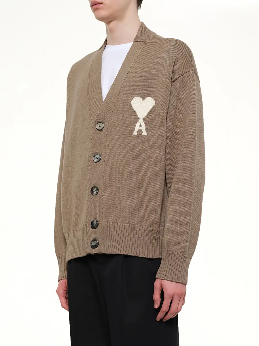 AMI PARIS Contrasted Ami De Coeur Cardigan | Thumbnail 3 AMI PARIS Contrasted Ami De Coeur Cardigan | Thumbnail 3