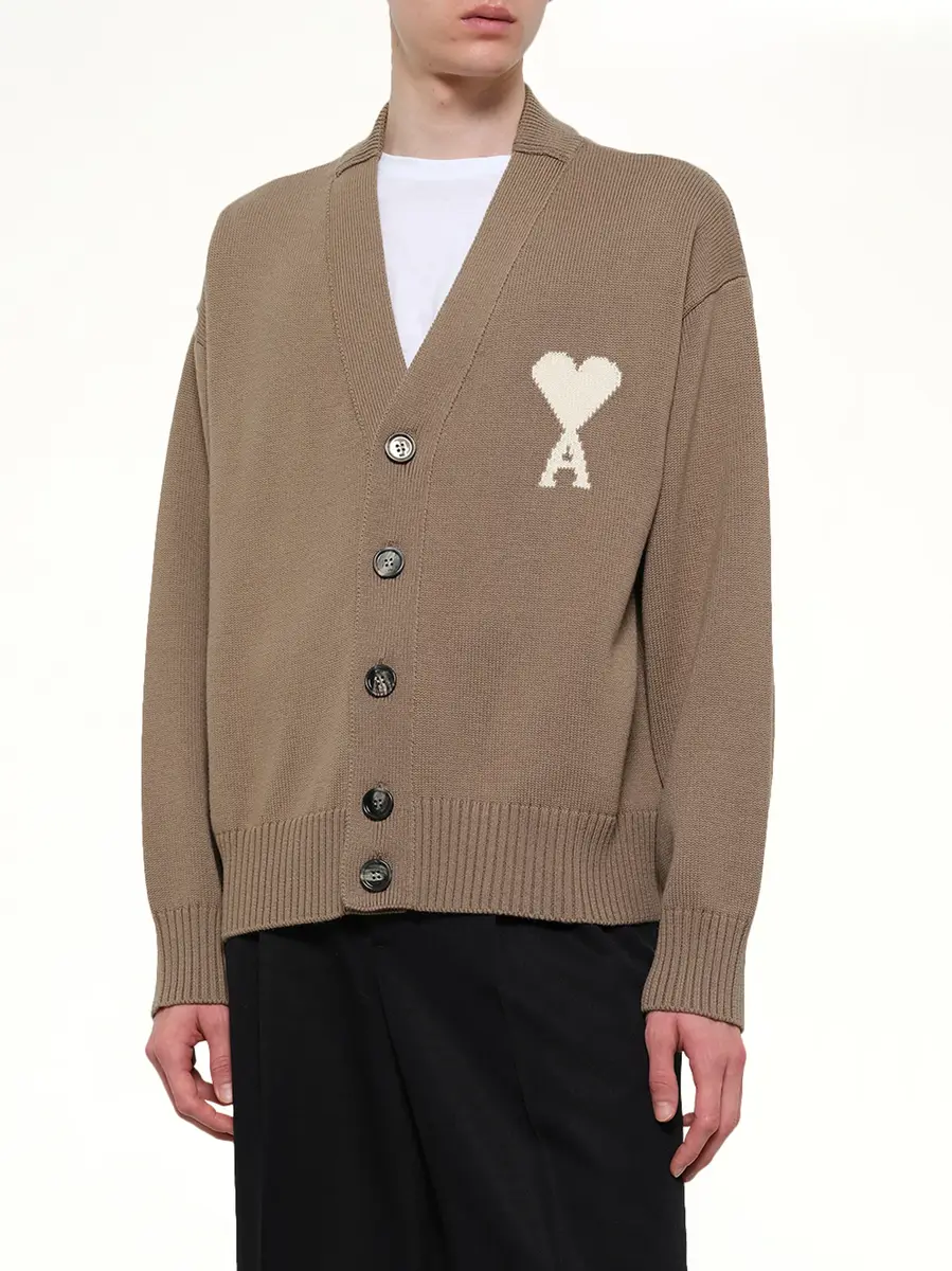 AMI PARIS Contrasted Ami De Coeur Cardigan | Thumbnail 6 AMI PARIS Contrasted Ami De Coeur Cardigan | Thumbnail 6