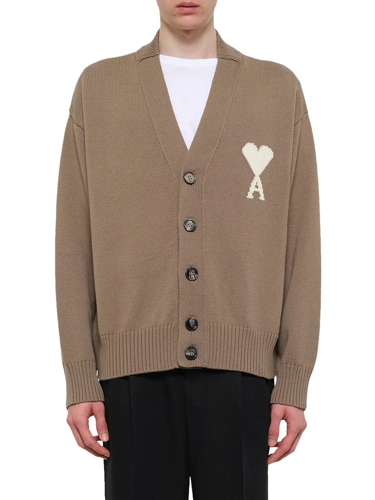 AMI PARIS Contrasted Ami De Coeur Cardigan
