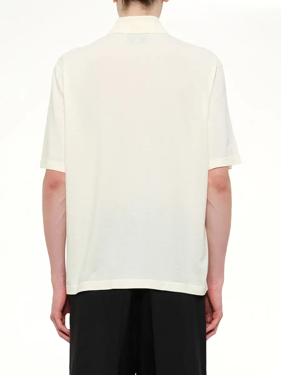 AMI PARIS Knitted Adc Boxy Polo in Off White | Thumbnail 5 AMI PARIS Knitted Adc Boxy Polo in Off White | Thumbnail 5