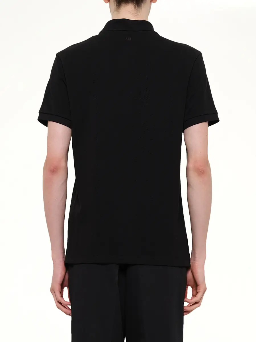 AMI PARIS Ami De Coeur Polo in Black/red | Thumbnail 5 AMI PARIS Ami De Coeur Polo in Black/red | Thumbnail 5