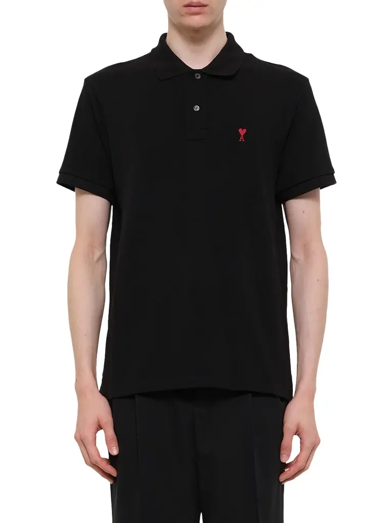 Ami De Coeur Polo in Black/red Ami De Coeur Polo in Black/red