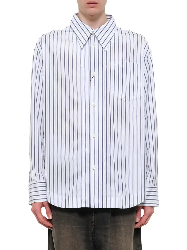 AMI PARIS Embossed Adc Stripe Shirt