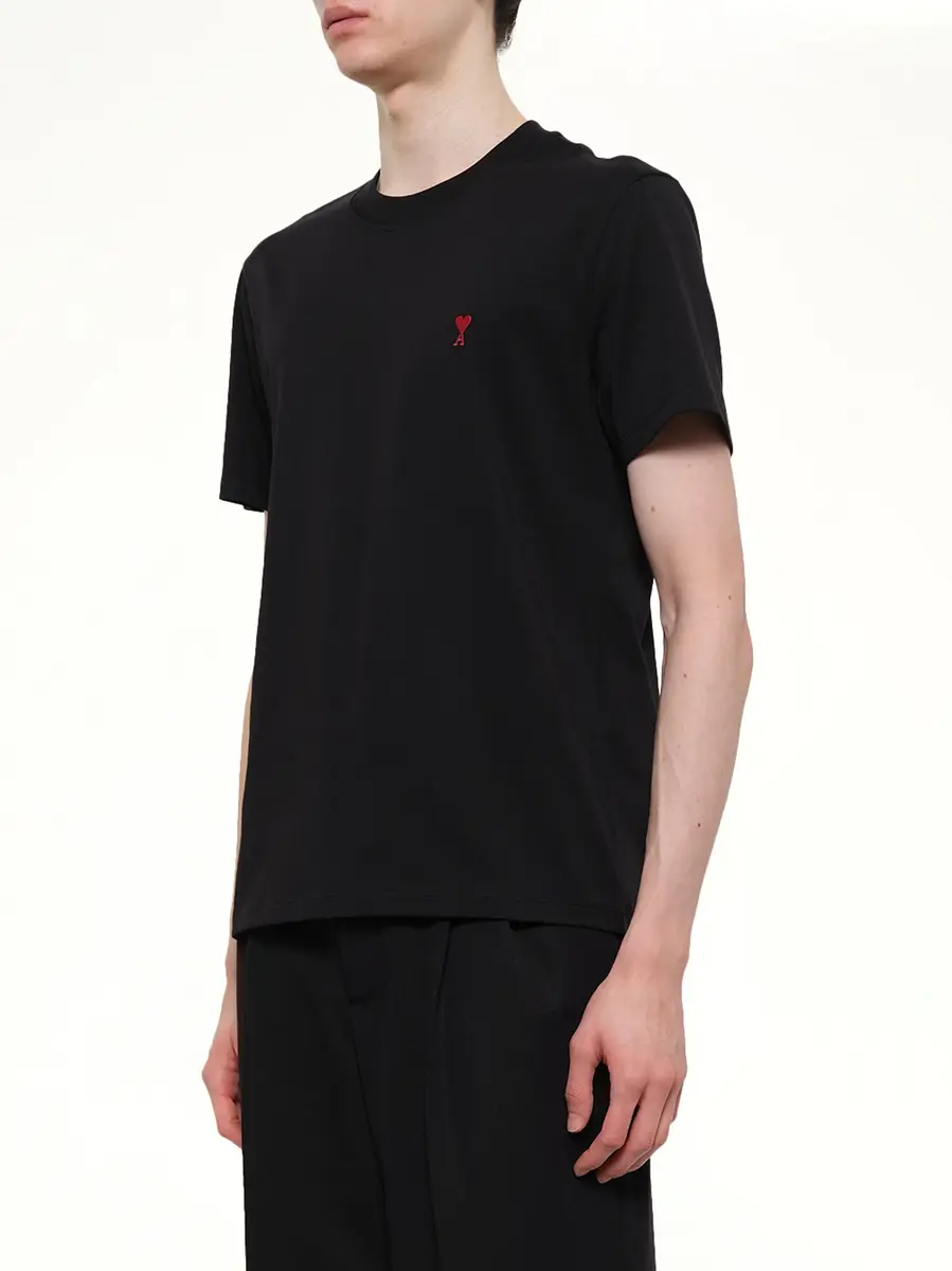 AMI PARIS Ami De Coeur T-shirt in Black/red | Thumbnail 3 AMI PARIS Ami De Coeur T-shirt in Black/red | Thumbnail 3