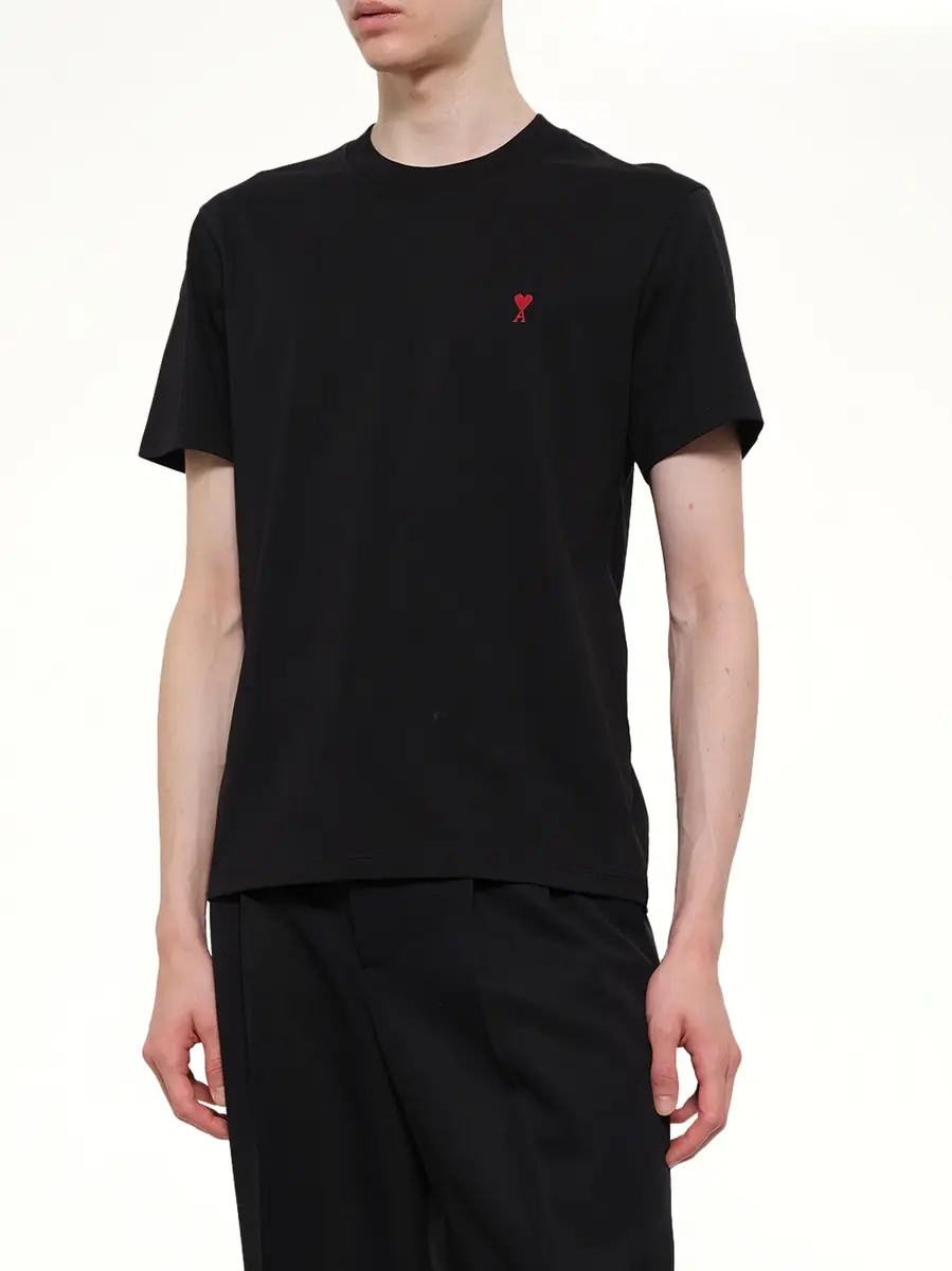 AMI PARIS Ami De Coeur T-shirt in Black/red | Thumbnail 6 AMI PARIS Ami De Coeur T-shirt in Black/red | Thumbnail 6