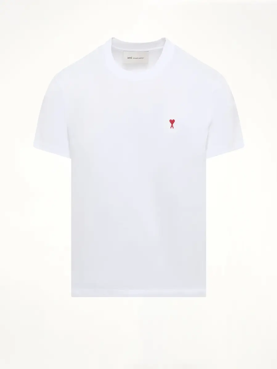 AMI PARIS Ami De Coeur T-shirt in White/red | Thumbnail 2 AMI PARIS Ami De Coeur T-shirt in White/red | Thumbnail 2