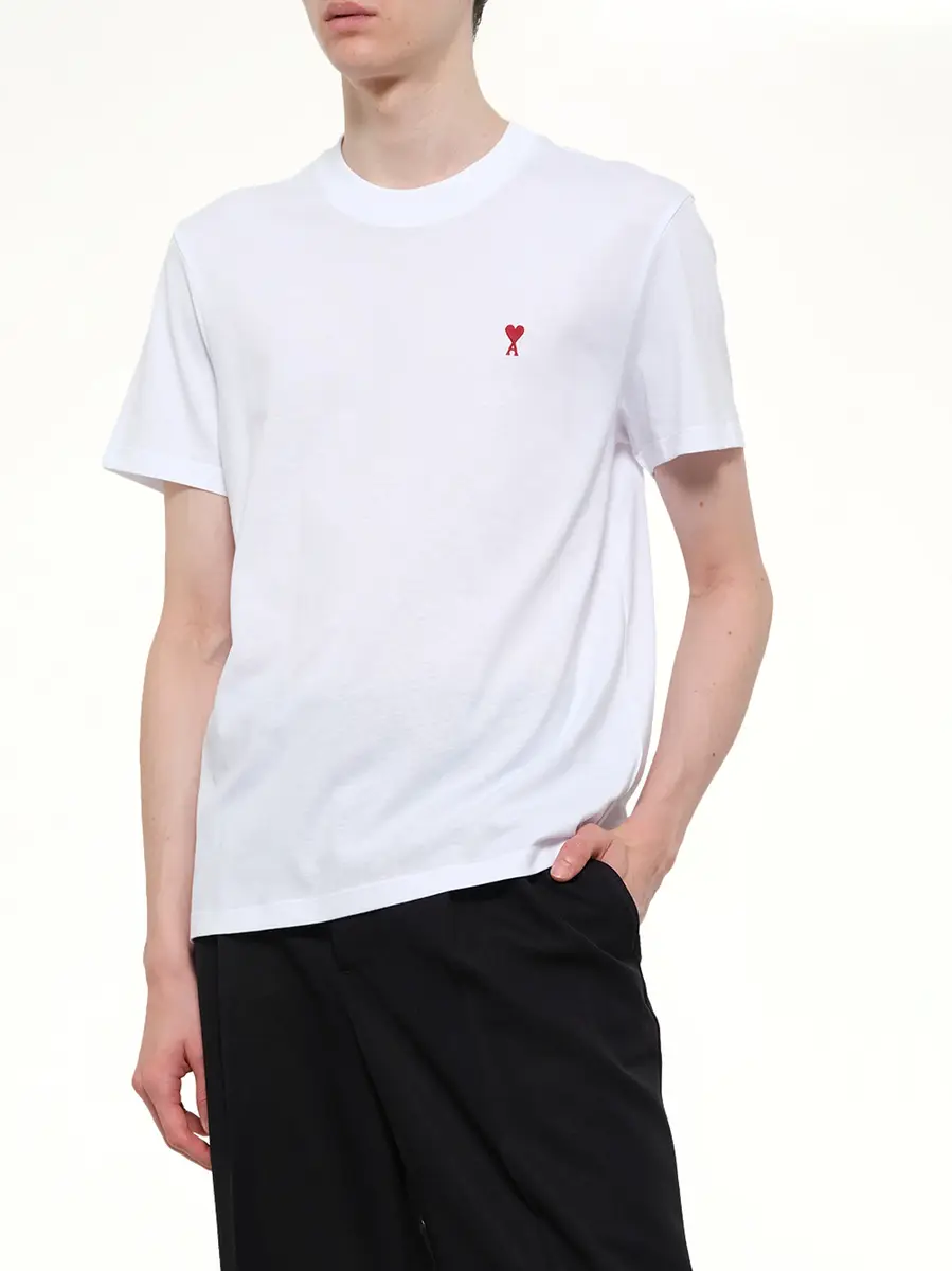 AMI PARIS Ami De Coeur T-shirt in White/red | Thumbnail 6 AMI PARIS Ami De Coeur T-shirt in White/red | Thumbnail 6
