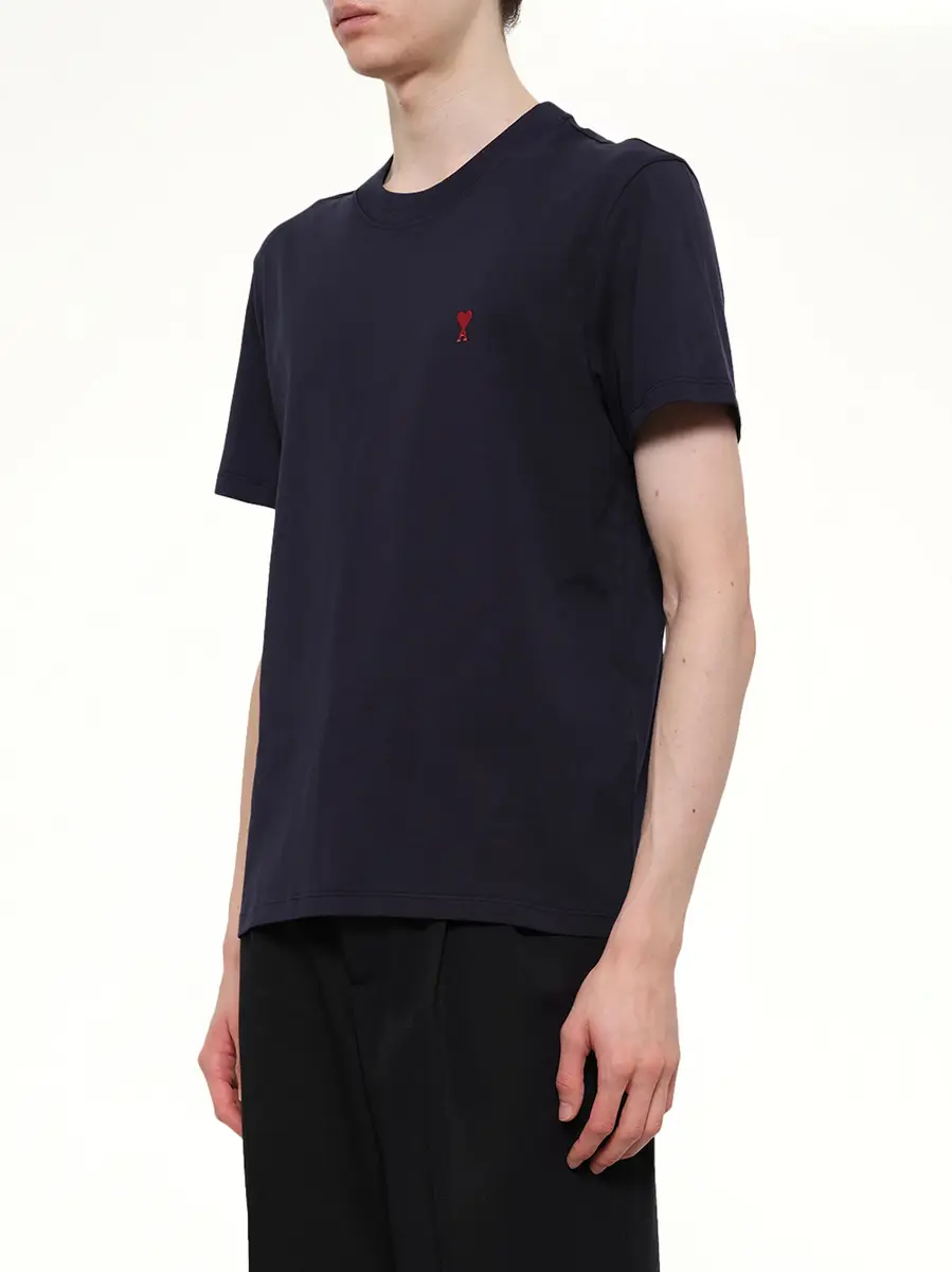 AMI PARIS Ami De Coeur T-shirt in Navy/red | Thumbnail 3 AMI PARIS Ami De Coeur T-shirt in Navy/red | Thumbnail 3