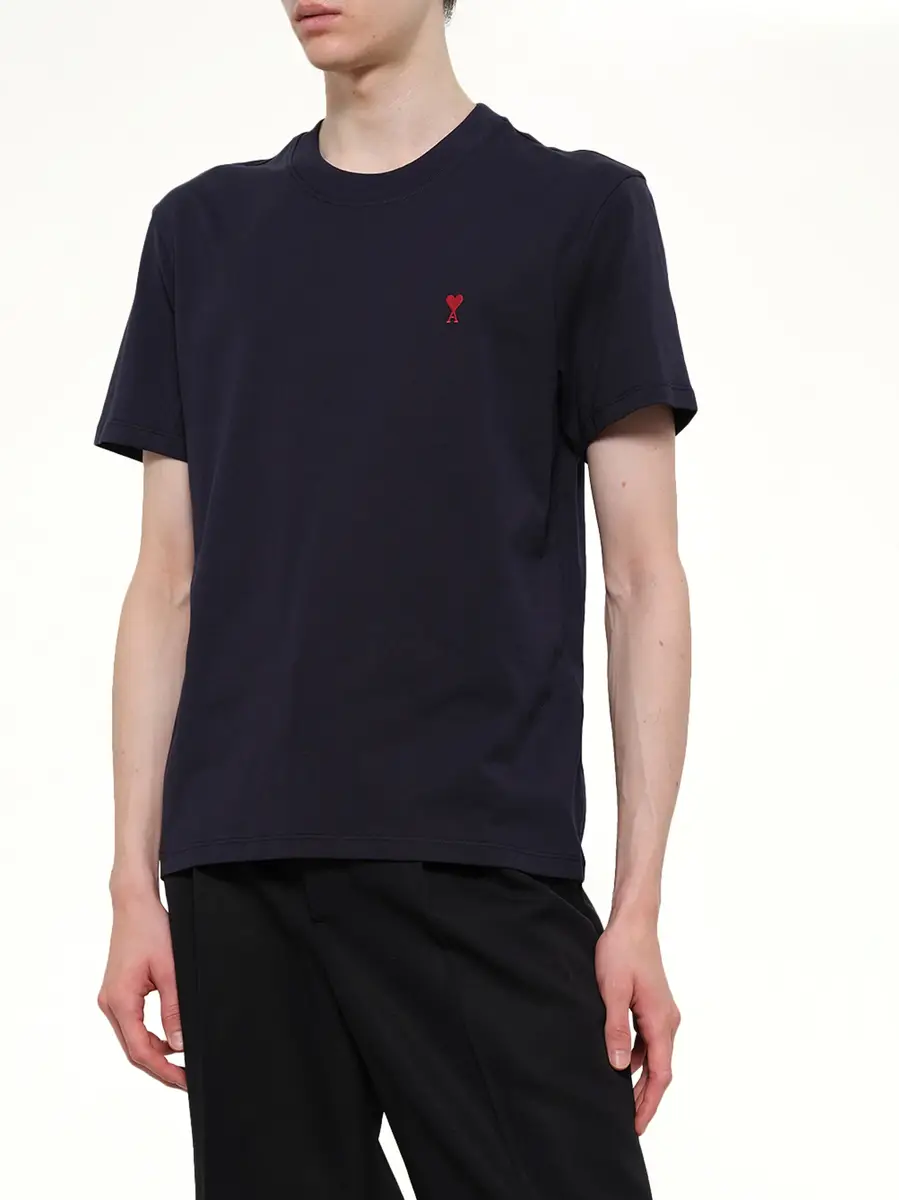 AMI PARIS Ami De Coeur T-shirt in Navy/red | Thumbnail 6 AMI PARIS Ami De Coeur T-shirt in Navy/red | Thumbnail 6