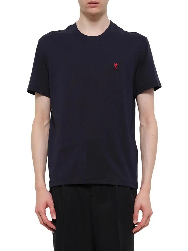 AMI PARIS Ami De Coeur T-shirt in Navy/red