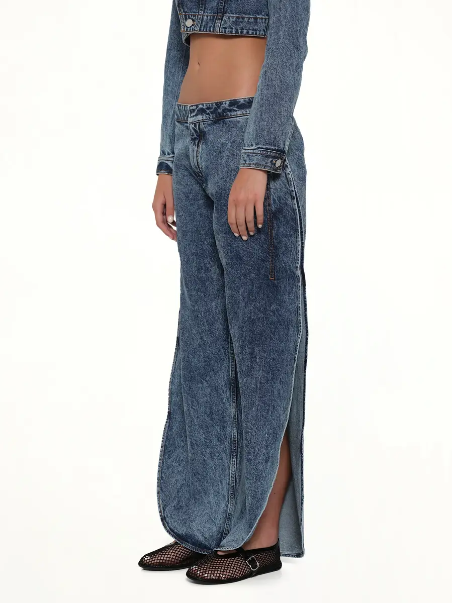 Alaïa Petal Pants in Blue Denim | Thumbnail 3 Alaïa Petal Pants in Blue Denim | Thumbnail 3