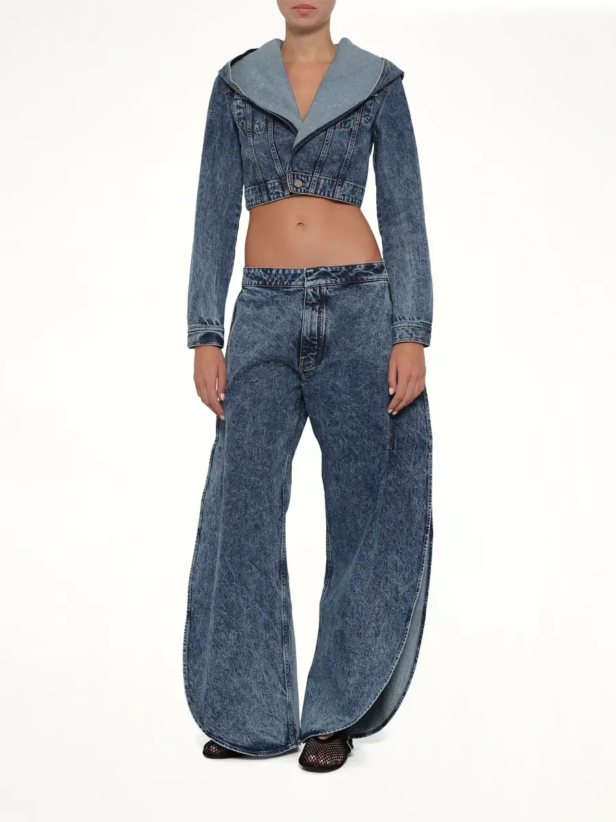 Alaïa Petal Pants in Blue Denim | Thumbnail 4 Alaïa Petal Pants in Blue Denim | Thumbnail 4