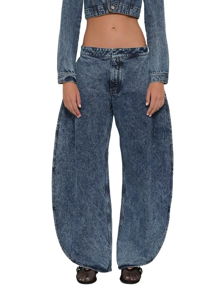 Alaïa Petal Pants in Blue Denim