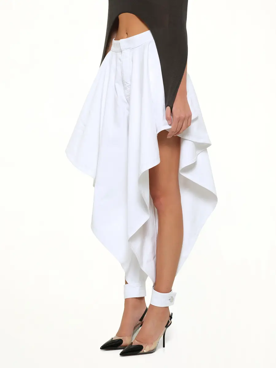 Alaïa Panelled Pants in White Denim | Thumbnail 3 Alaïa Panelled Pants in White Denim | Thumbnail 3