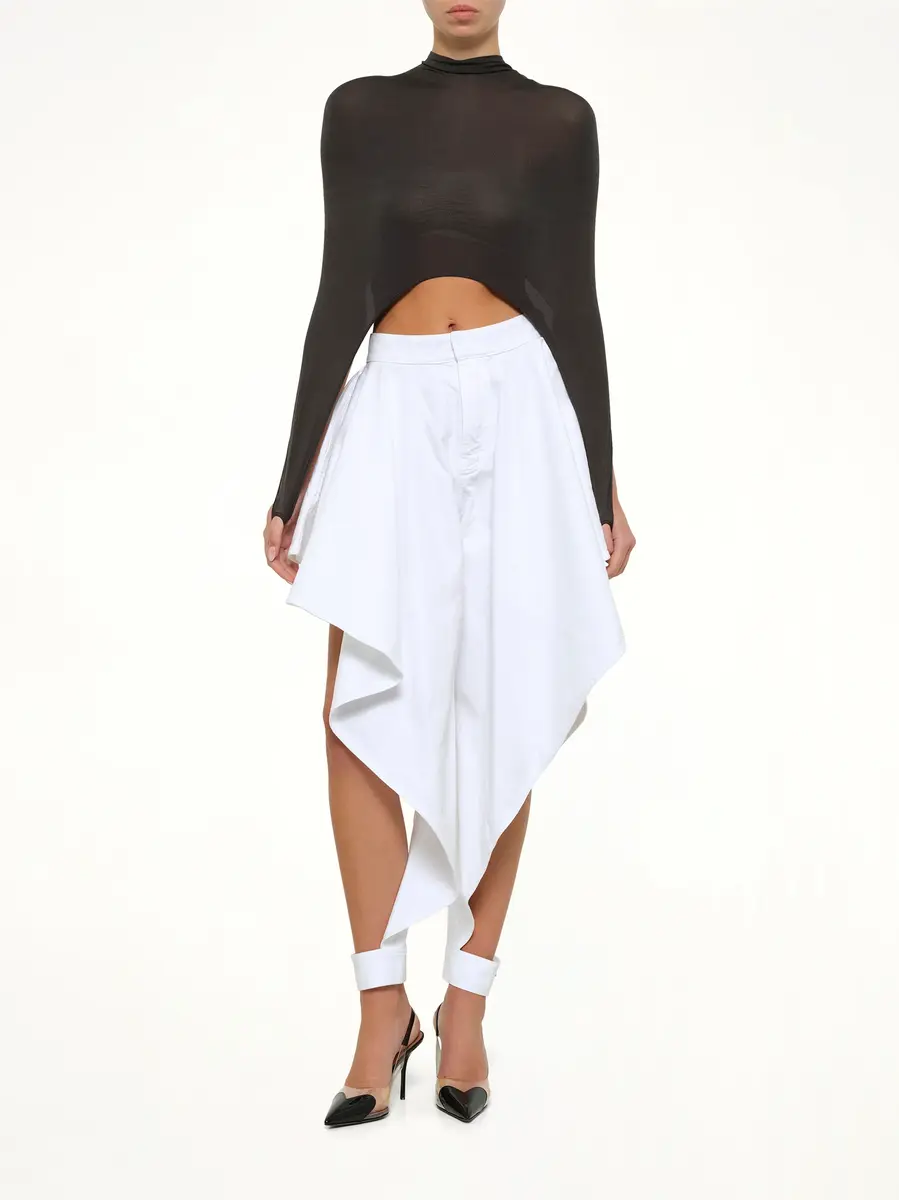 Alaïa Panelled Pants in White Denim | Thumbnail 4 Alaïa Panelled Pants in White Denim | Thumbnail 4