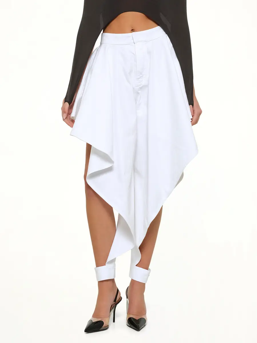 Alaïa Panelled Pants in White Denim | Thumbnail 6 Alaïa Panelled Pants in White Denim | Thumbnail 6