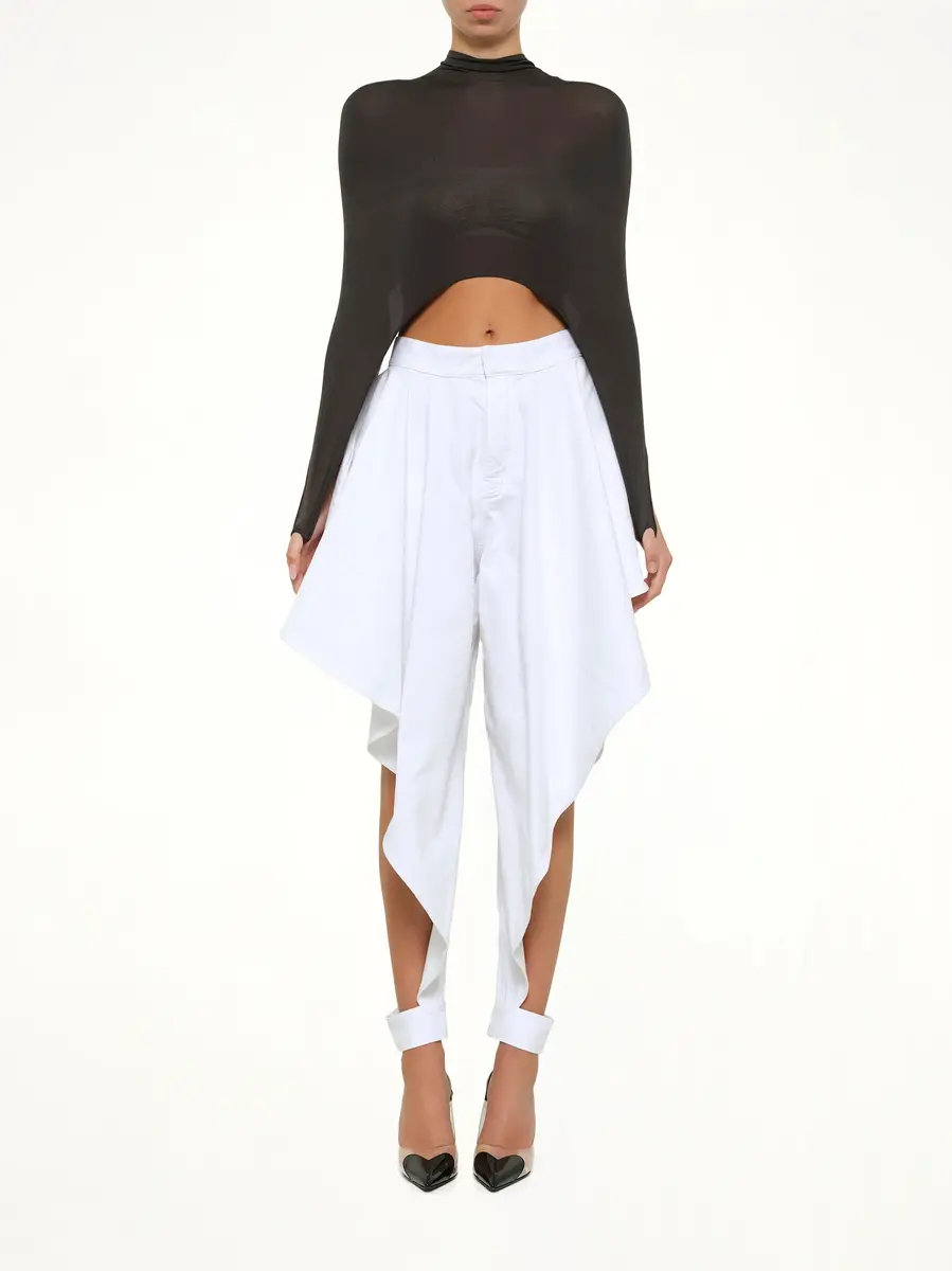 Alaïa Panelled Pants in White Denim | Thumbnail 7 Alaïa Panelled Pants in White Denim | Thumbnail 7