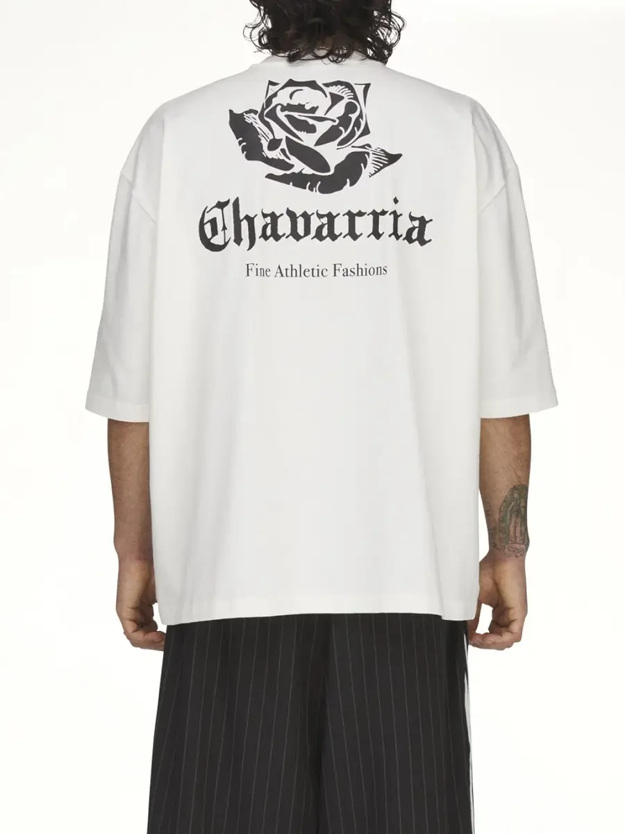 Willy Chavarria Adidas x Chavarria Logo SS T-shirt in Off White | Thumbnail 5 Willy Chavarria Adidas x Chavarria Logo SS T-shirt in Off White | Thumbnail 5
