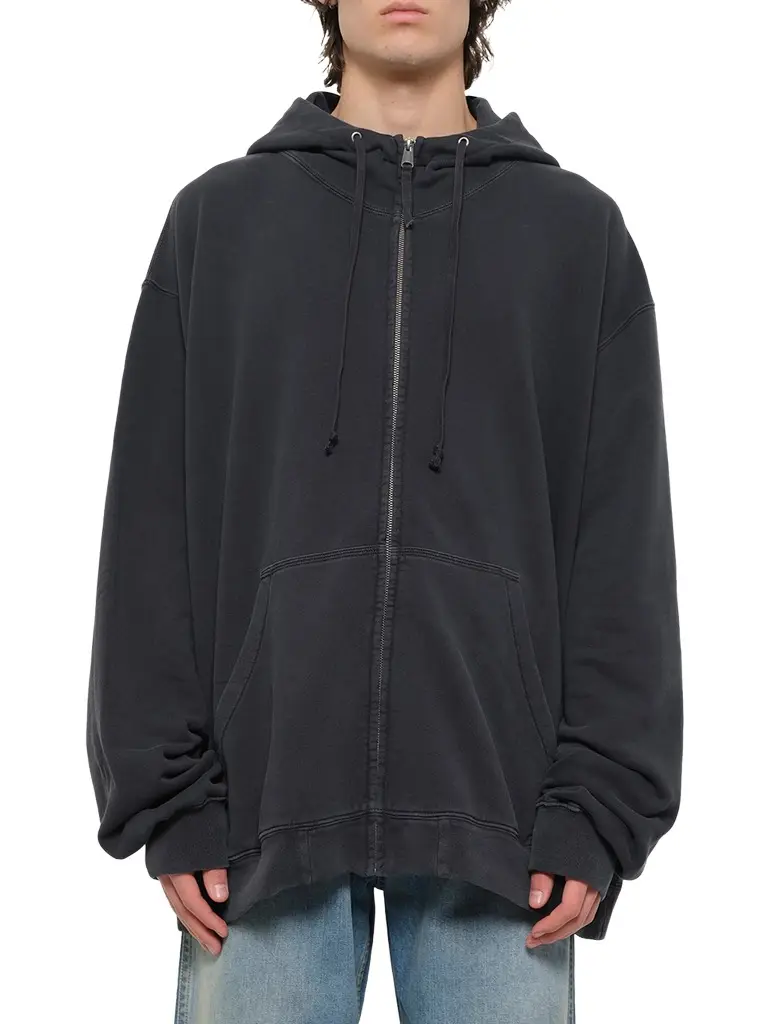 Maison Margiela Zip Hoodie in Washed Black