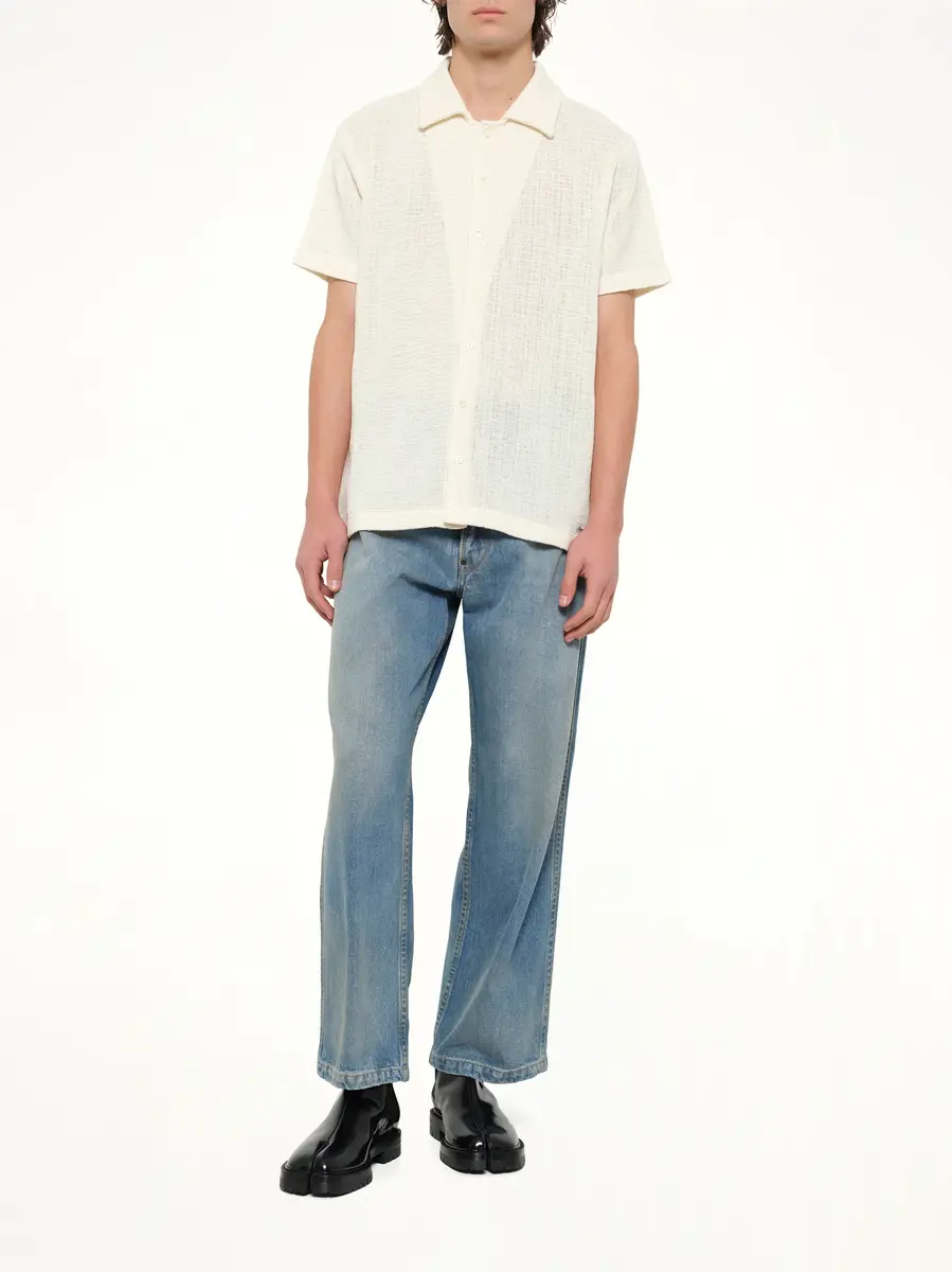 Maison Margiela Linen Short Sleeve Shirt in Off White | Thumbnail 4 Maison Margiela Linen Short Sleeve Shirt in Off White | Thumbnail 4