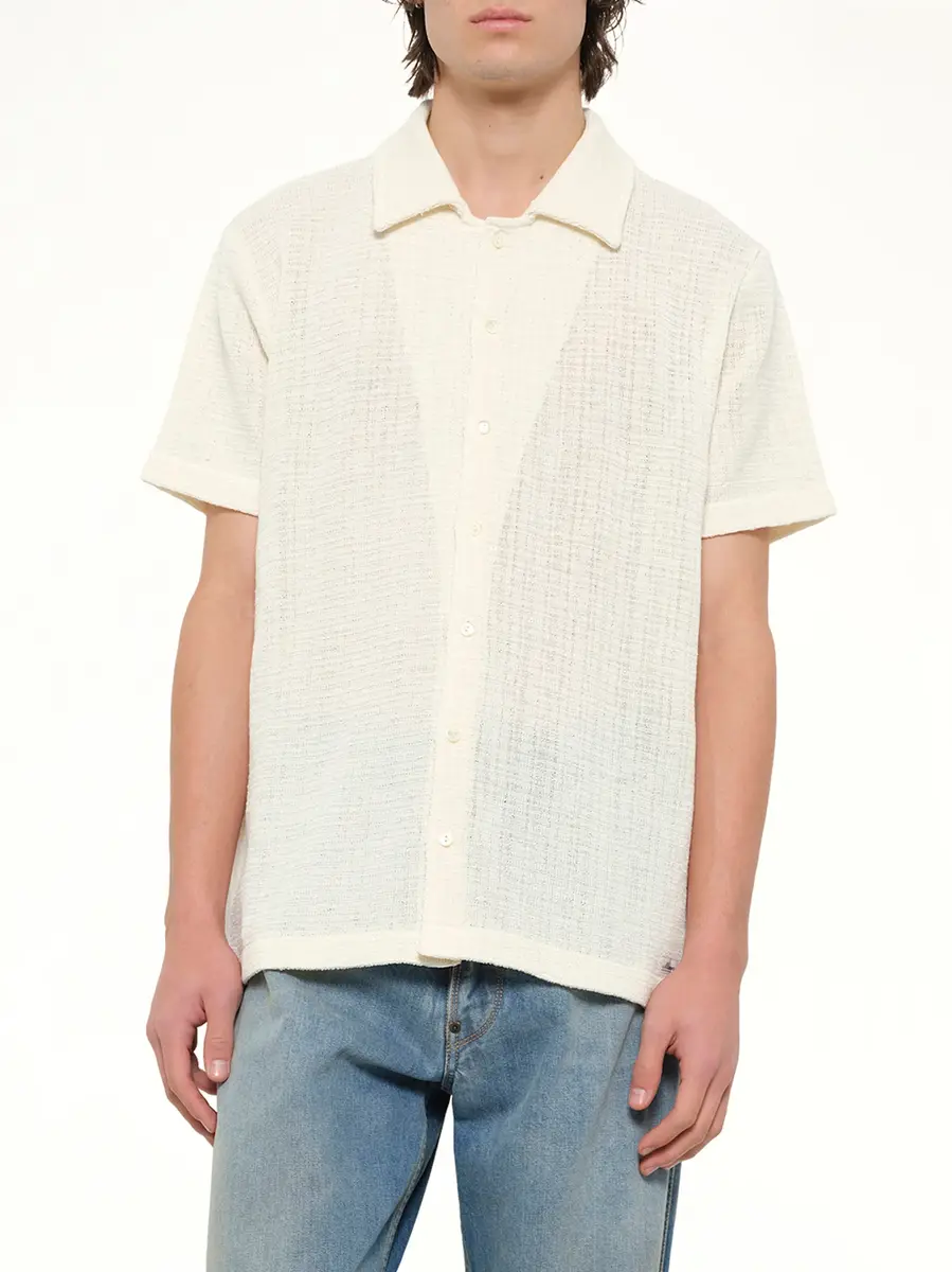 Maison Margiela Linen Short Sleeve Shirt in Off White | Thumbnail 6 Maison Margiela Linen Short Sleeve Shirt in Off White | Thumbnail 6