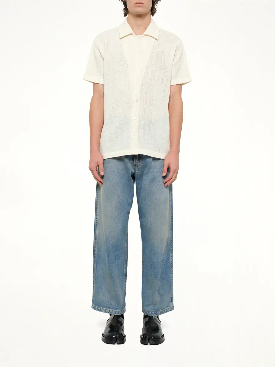 Maison Margiela Linen Short Sleeve Shirt in Off White | Thumbnail 7 Maison Margiela Linen Short Sleeve Shirt in Off White | Thumbnail 7